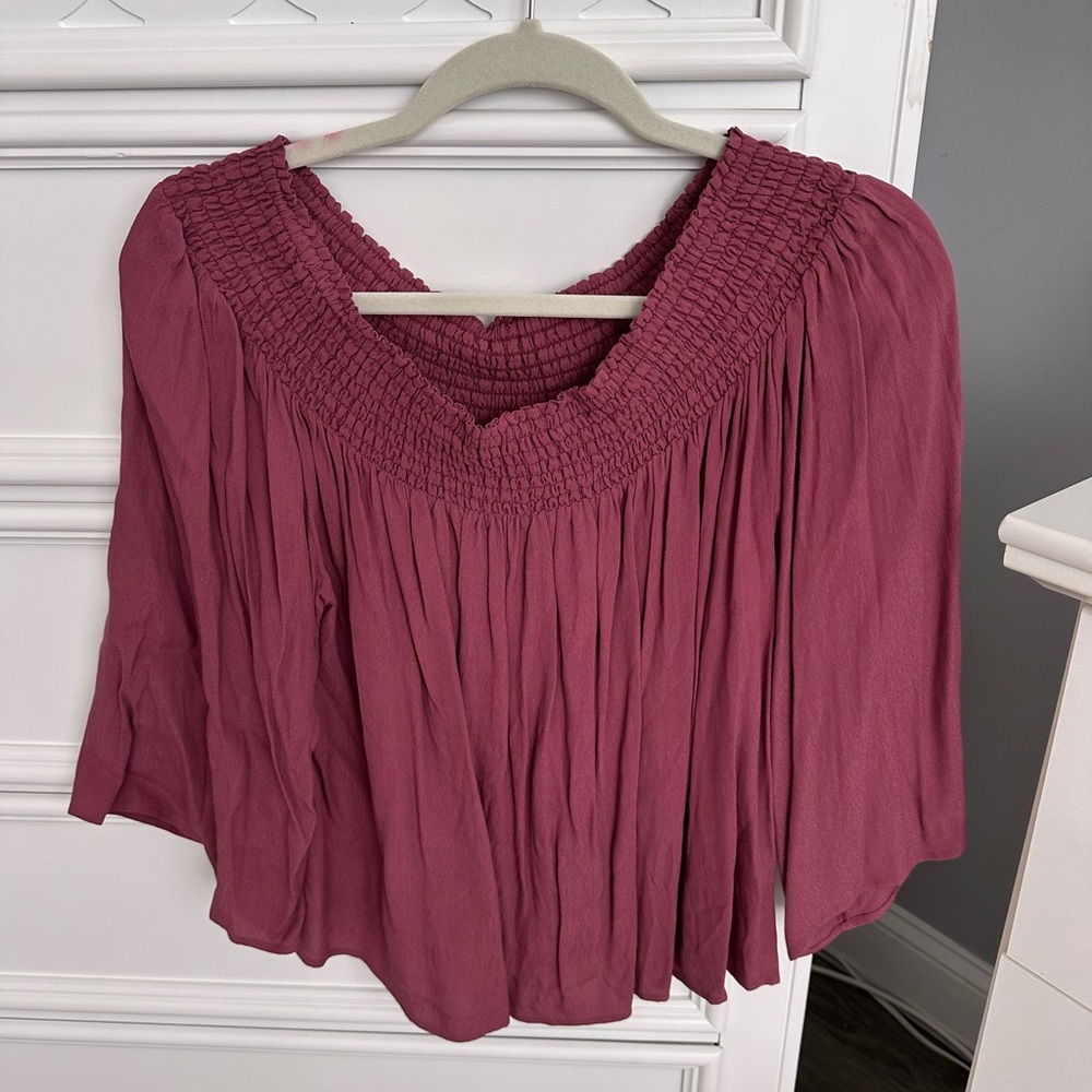 Talula Women’s Maroon Off The Shoulder Blouse Size L